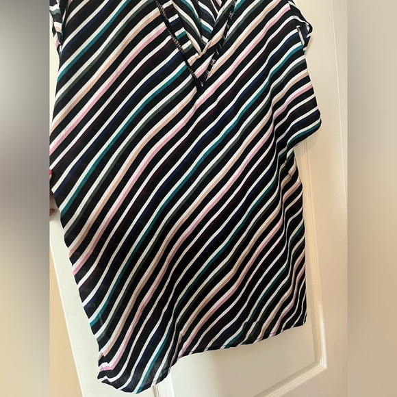 Kona Sol Black with Colorful Stripes Polyester Swim Cover Up Women’s Medium - Picture 6 of 13